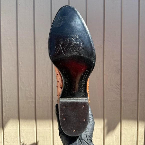 #52 Rodeo Bravo Imitation Ostrich Western Boot - Picture 5 of 5